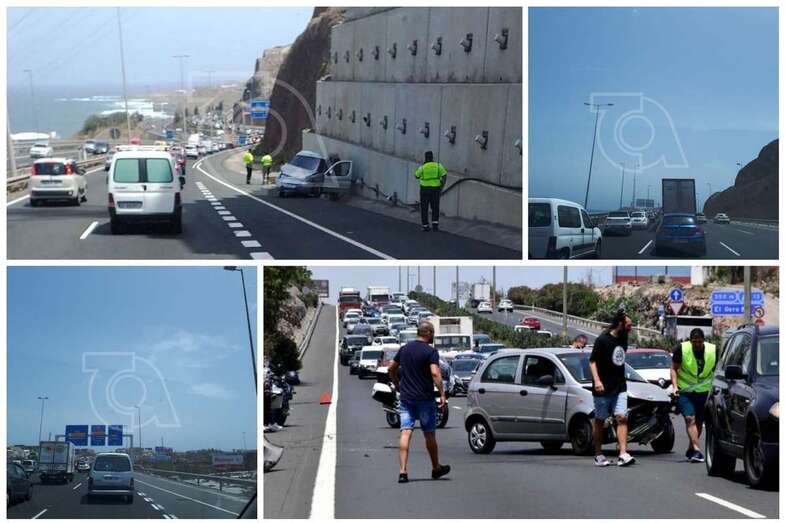 Imágenes de los dos accidentes y de las retenciones (Foto TA y Arcadio Suárez/C7)